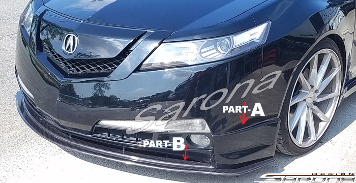 Custom Acura TL  Sedan Front Add-on Lip (2009 - 2011) - $290.00 (Part #AC-019-FA)
